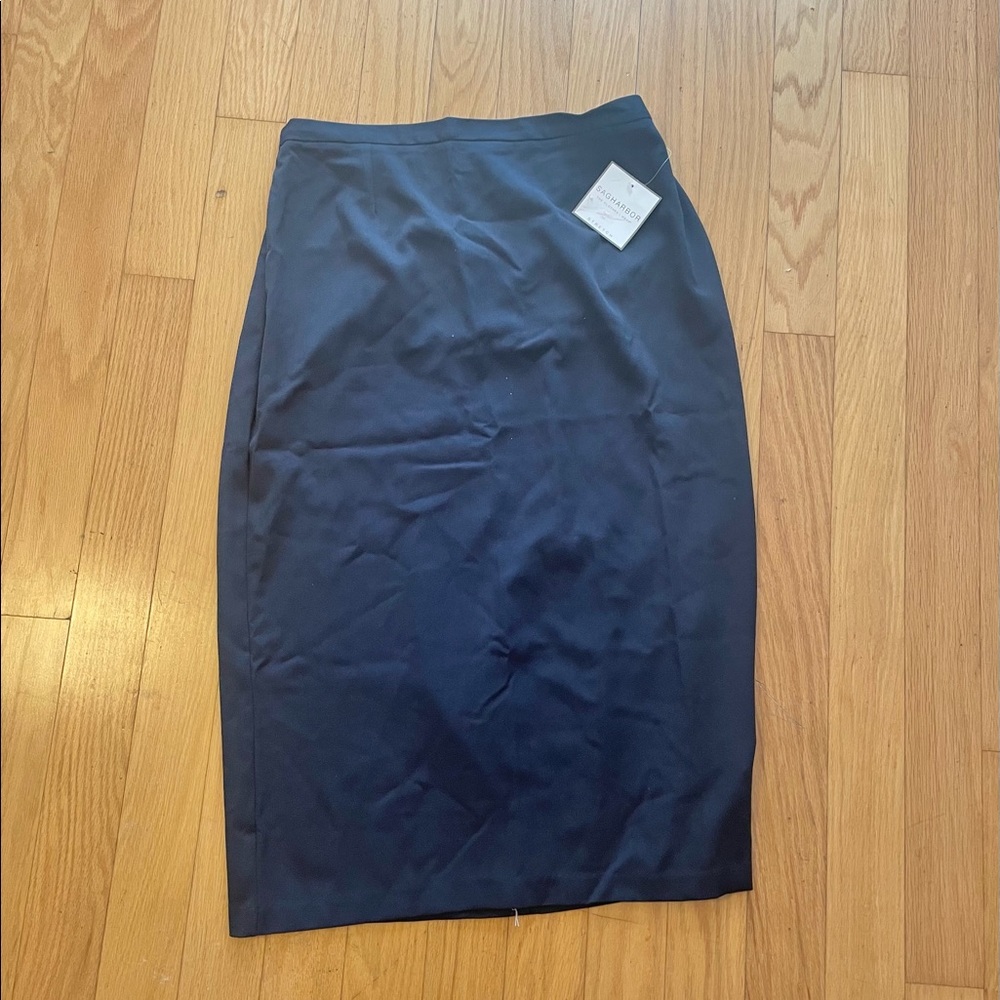 Sag Harbor Stretch Plus Size Navy Pencil Skirt